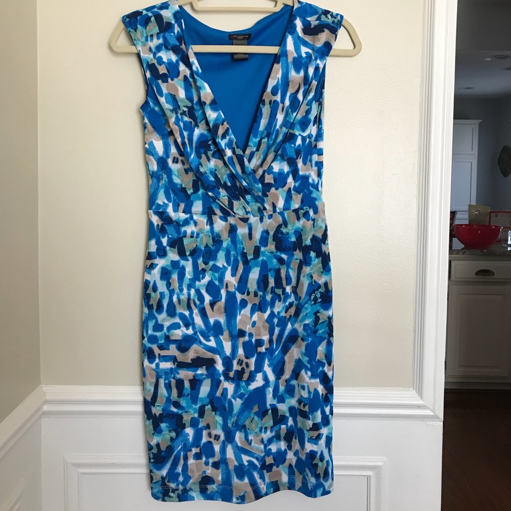 Ann Taylor blue multi color dress
